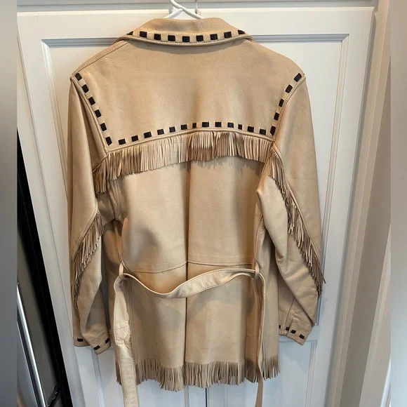 Vintage 1950 Western Fringed Deerskin Leather  Coat Size 8  Berlin Wisconsin - Picture 12 of 16